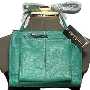 TIGNANELLO Green Leather Crossbody Bag NWT